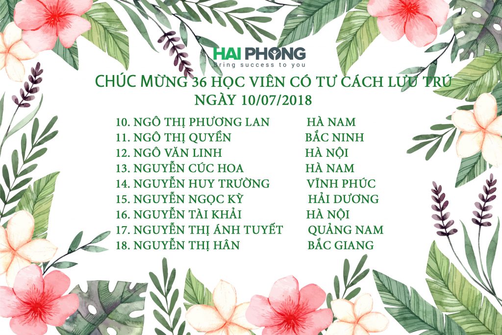 Thực tập sinh có tư cách lưu trú